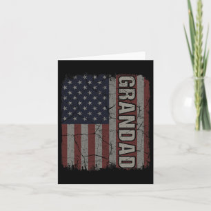 Grandad American Flag Vintage Father's Day 4th Of Card