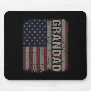 Grandad American Flag Vintage Father's Day 4th Of Mouse Mat