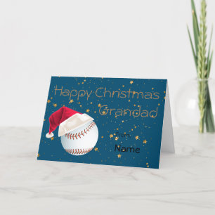 Grandad Baseball Sports Holiday Christmas  Card
