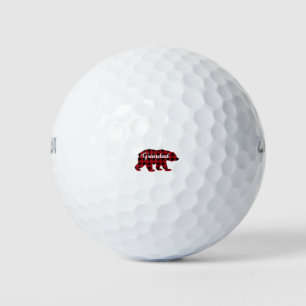 Grandad Bear Buffalo Red Plaid Matching Family Golf Balls