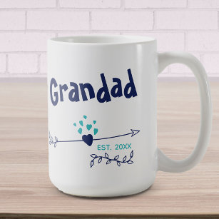 Grandad Est 20xx - Hearts & Arrows - Two Tone Blue Coffee Mug