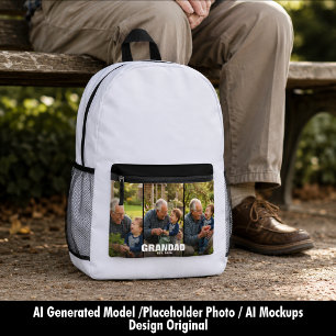 Grandad Est Gift For First Time Grandpa Printed Backpack