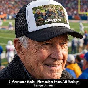 Grandad Est Gift For First Time Grandpa Trucker Hat