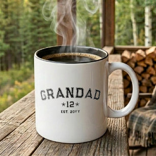 Grandad Est Year Black White Total Grands Legacy Two-Tone Coffee Mug
