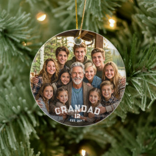 Grandad Est Year Photo Varsity Total Grands Legacy Ceramic Tree Decoration