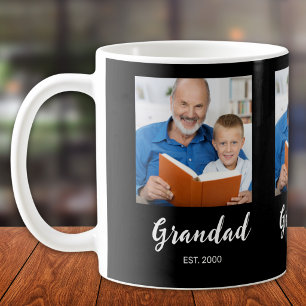 Grandad Established 3 Photo  Black Coffee Mug