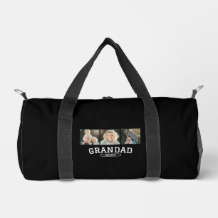 Grandad Established 3 Photo Collage Script Gift Duffle Bag