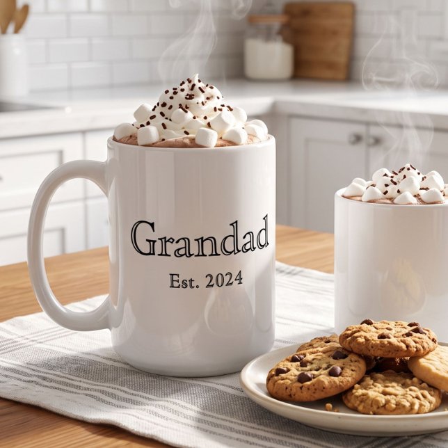 Grandad Established Black Bold Minimal  Coffee Mug (Creator Uploaded)