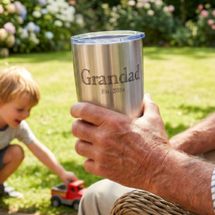 Grandad Established Black Bold Minimal  Insulated Tumbler
