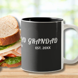 Grandad Established Bold White Typography Two-Tone Coffee Mug