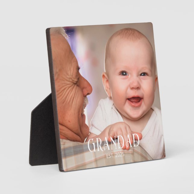Grandad Established Gift Photo Plaque (Front)