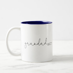 Grandad Established   Grandpa Gift Two-Tone Coffee Mug