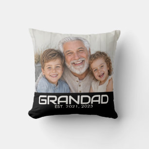 Grandad Established Modern Bold Photo Cushion