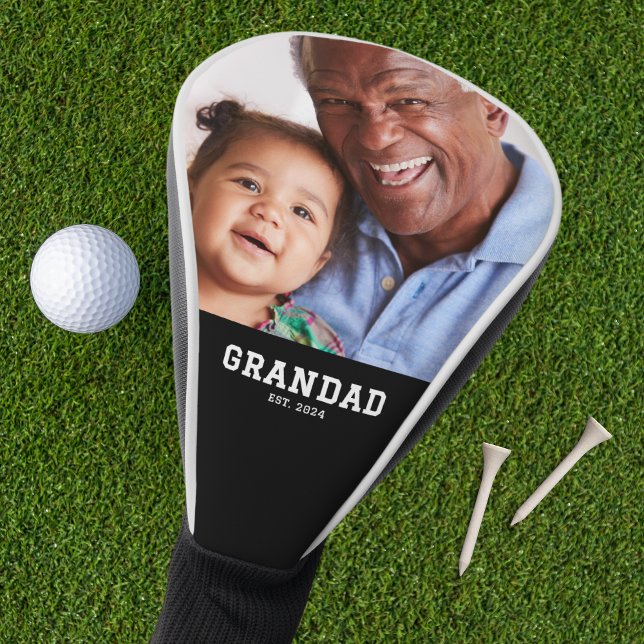 Grandad Established Modern Bold Photo Golf Head Cover (Creator Uploaded)