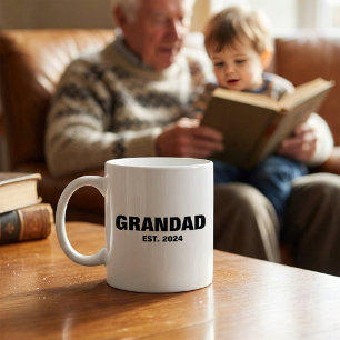 Grandad Established Modern Bold Typography Gift Coffee Mug