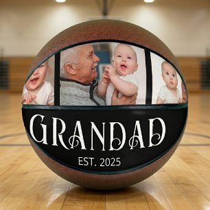 Grandad Established Modern Script 3 Photo Basketball