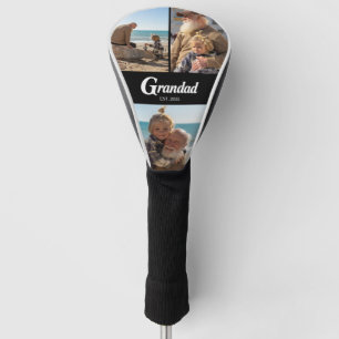 Grandad Established Modern Script 3 Photo Golf Head Cover