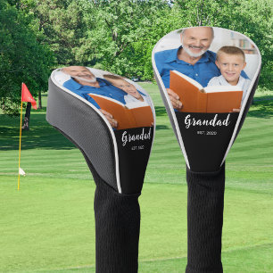 Grandad Established Modern Script Photo Golf Head Cover