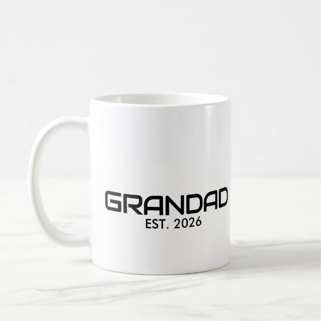 Grandad Established New Grandad Gift  Coffee Mug (Left)