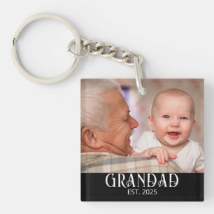 Grandad Established Photo Gift Key Ring