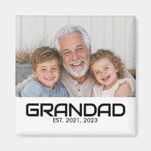 Grandad Established Photo Gift Magnet