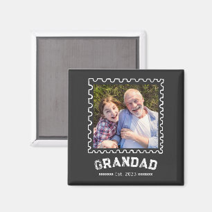 Grandad Established Photo Gift Magnet