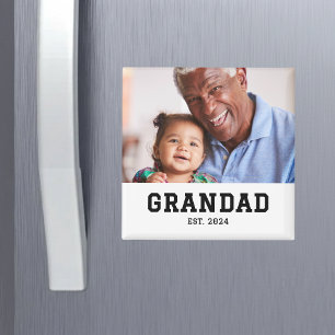 Grandad Established Photo Gift Magnet