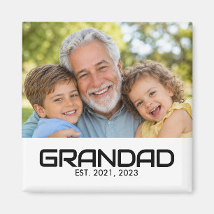 Grandad Established Photo Gift Magnet