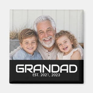 Grandad Established Photo Grandfather's Day Magnet