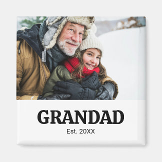 Grandad Established Photo Grandparents Day Magnet
