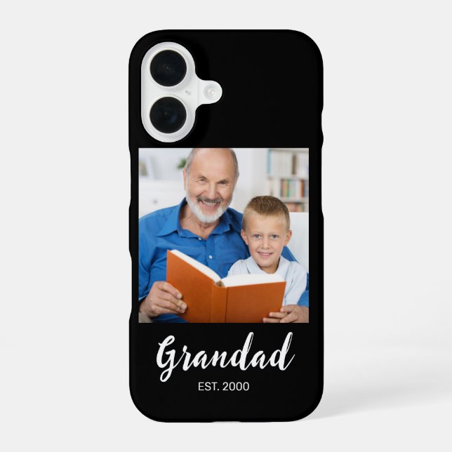 Grandad Established Script Photo Black Case-Mate  iPhone 16 Case (Back)