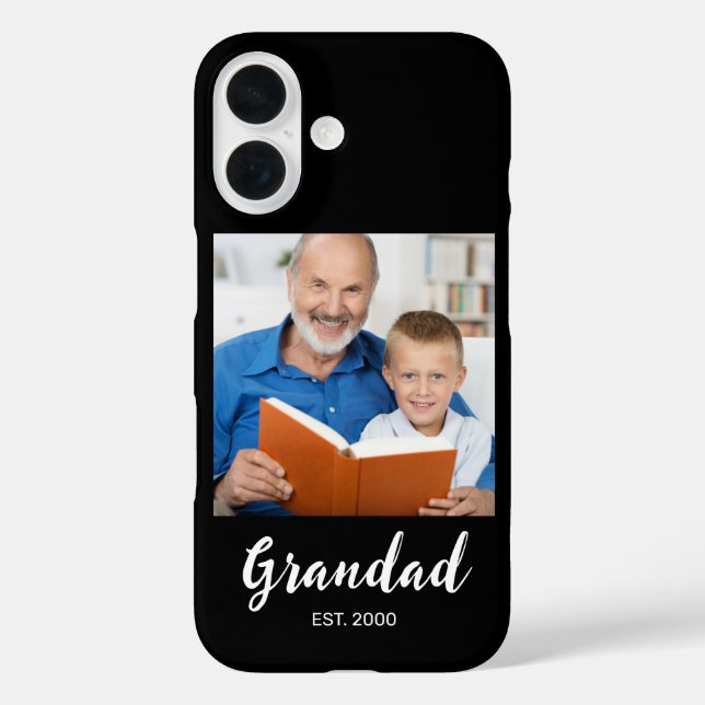 Grandad Established Script Photo Black Case-Mate  iPhone Case (Back)