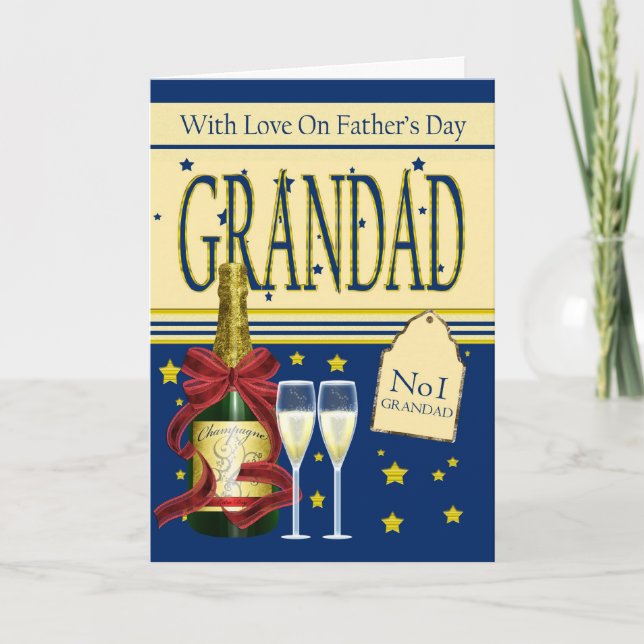 Grandad, Father's Day Card - Champagne (Front)