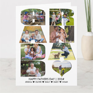 GRANDAD Father's Day Letter Cutout Photo Collage Card