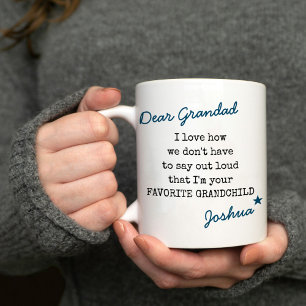 Grandad Favourite Grandchild Typewriter Typography Coffee Mug