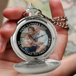 Grandad First Fathers Day Personalised Photo Pocket Watch<br><div class="desc">Photo pocket watch with fully editable personalised text and your favourite photo. The wording currently reads "first father's day as grandad to [name[ · 20##" and you can customise this as you wish. A lovely keepsake gift for any occasion and perfact as a fathers day watch or birth announcement gift,...</div>