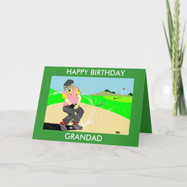 grandad  funny golfing birthday card (Front)