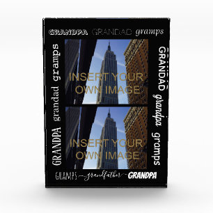 Grandad Gramps Grandpa Two Photo Collage Block