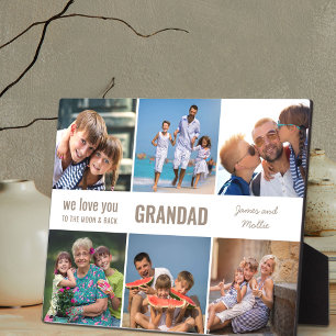 Grandad Love You to the Moon and Back 6 Photo Plaque