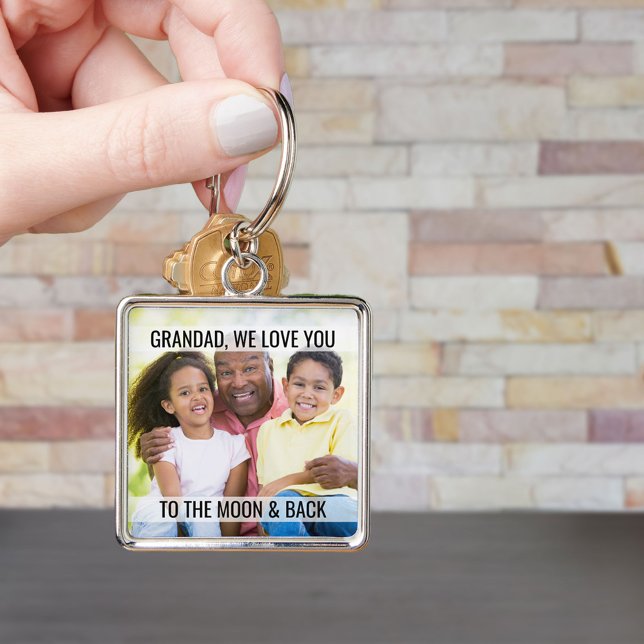 Grandad Love You to the Moon and Back Photo Key Ring (Creator Uploaded)