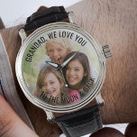 Grandad Love You to the Moon and Back Photo Watch<br><div class="desc">Personalised photo watch - perfect for grandad - but you are welcome to customise the text as you wish. Upload your favourite photo and it will be displayed with a semi-opaque border overlay, as a base for the typography. The wording currently reads "Grandad, we love you to the moon and...</div>