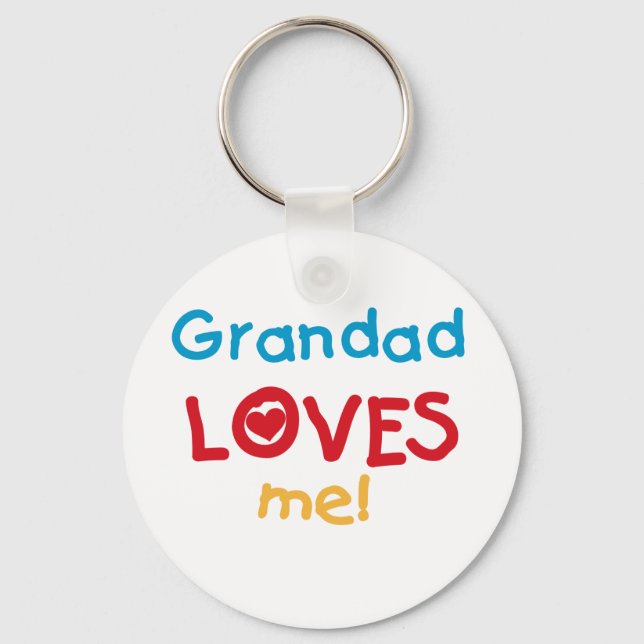 Grandad Loves Me T-shirts and Gifts Key Ring (Front)