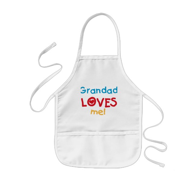 Grandad Loves Me T-shirts and Gifts Kids Apron (Front)