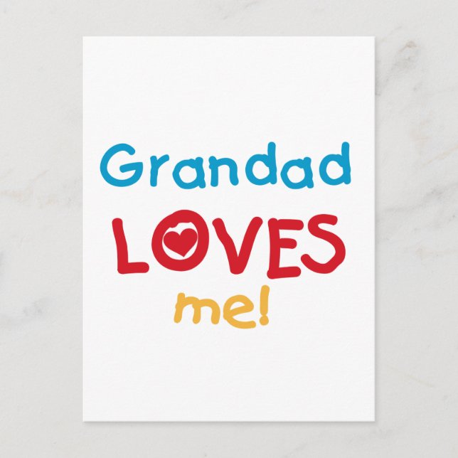 Grandad Loves Me T-shirts and Gifts Postcard (Front)
