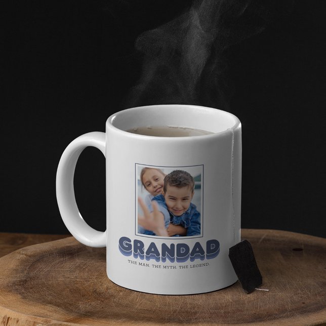 Grandad Man Myth Legend 2 Photo Collage Coffee Mug (Creator Uploaded)
