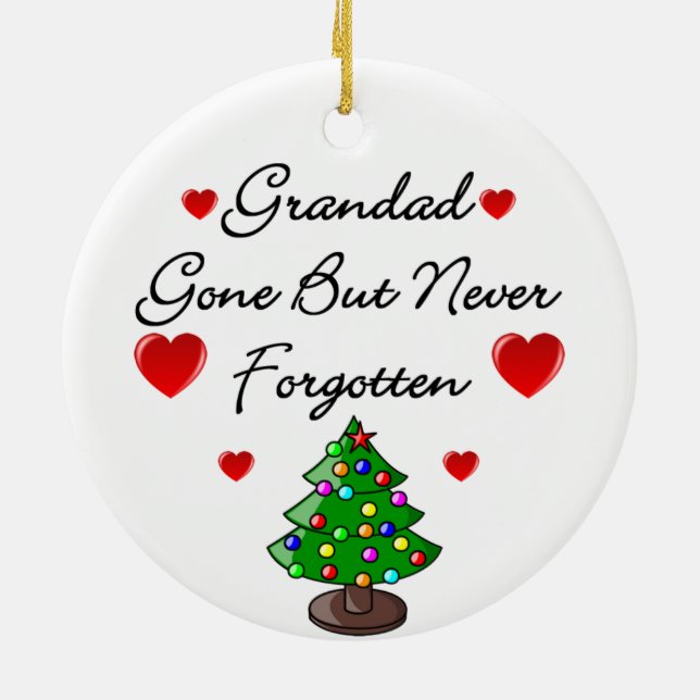 Grandad Memorial Christmas Tree Ceramic Decoration (Back)