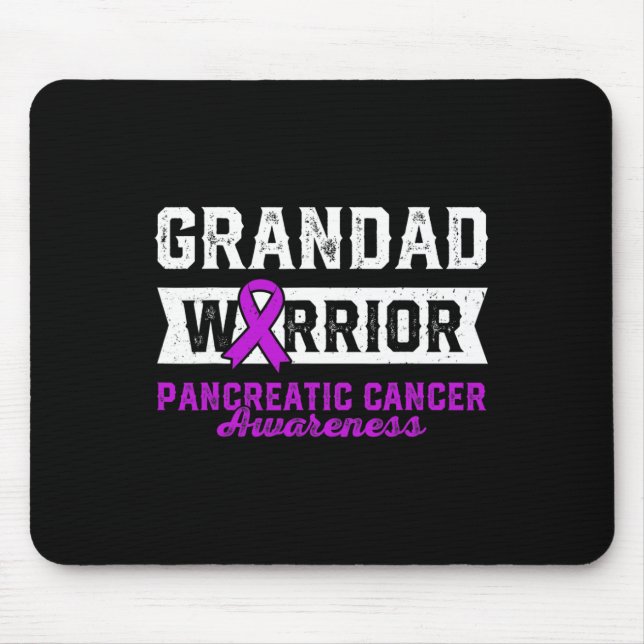 Grandad Of A Warrior Pancreatic Purple Ribbon Supp Mouse Mat (Front)