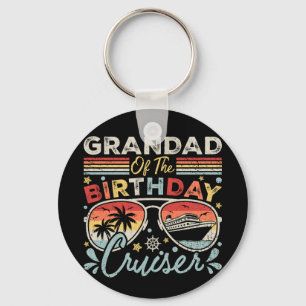 Grandad of the Birthday Cruiser Vacation Circle Key Ring