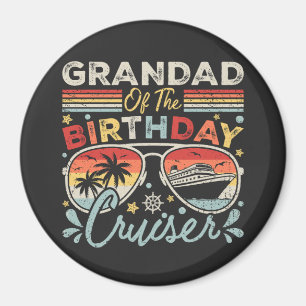 Grandad of the Birthday Cruiser Vacation Circle Magnet