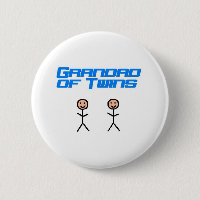 grandad of twins 6 cm round badge (Front)